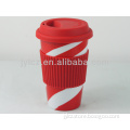 400cc single wall ceramic mug with silicone cover and silicone sleeve 7D221